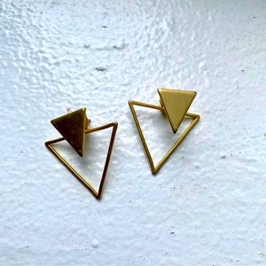 Geometric matte golden ear jackets